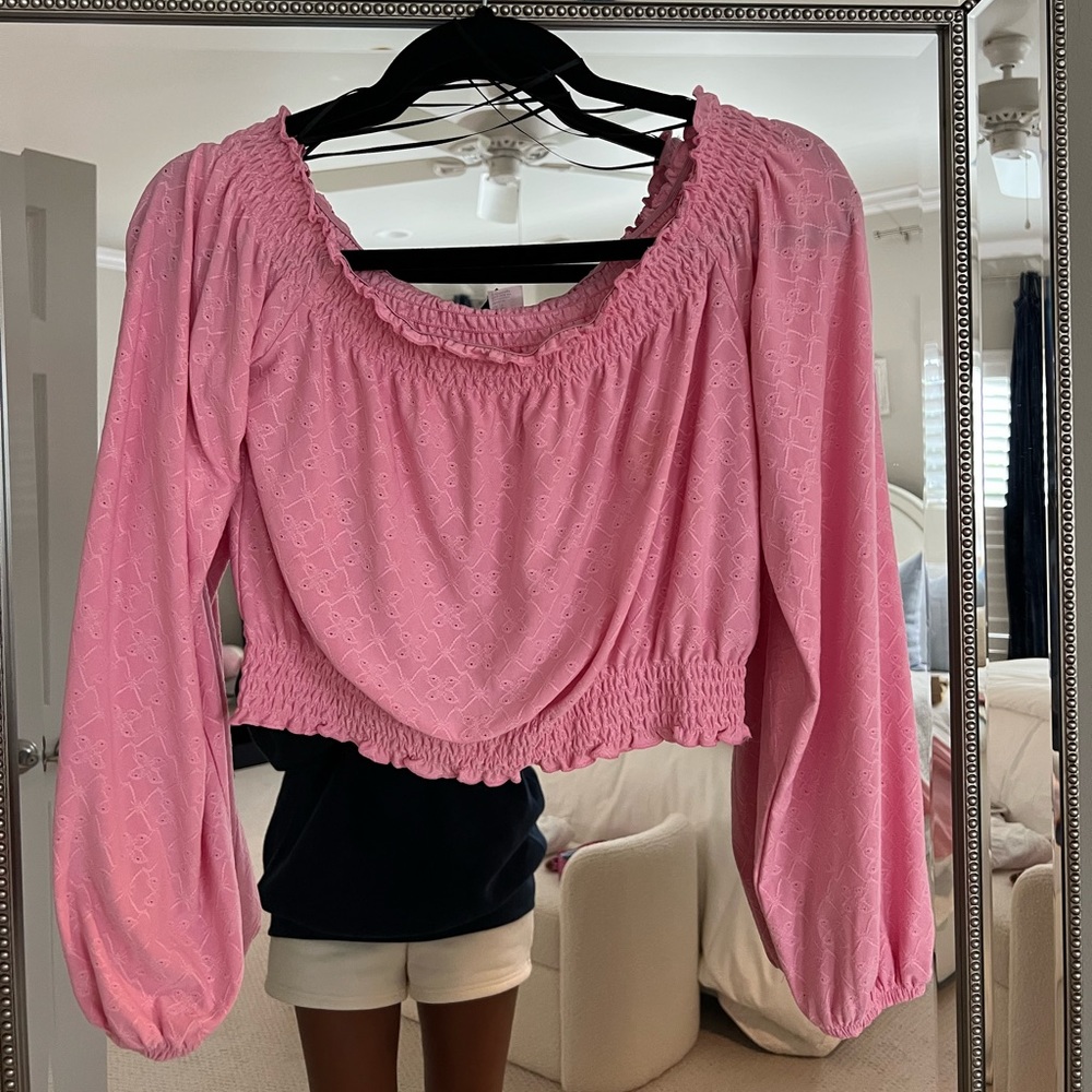 Pink off the shoulder top